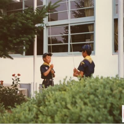 1988년 6월17~18일 원천국민학교 보이ㆍ걸스카웃트 아침조회(1)