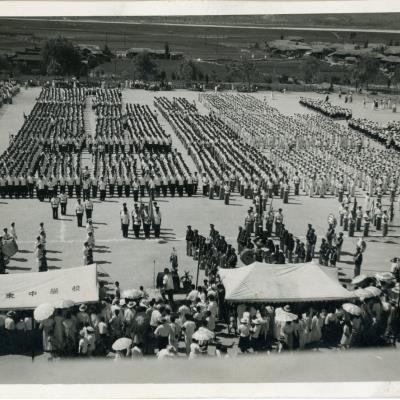1957년 안동시 소재 중학교 연합 학도호국단 도열