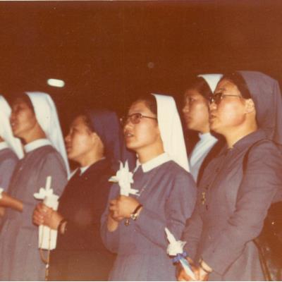가톨릭 상지대학교 성모상 제막식 1979년
