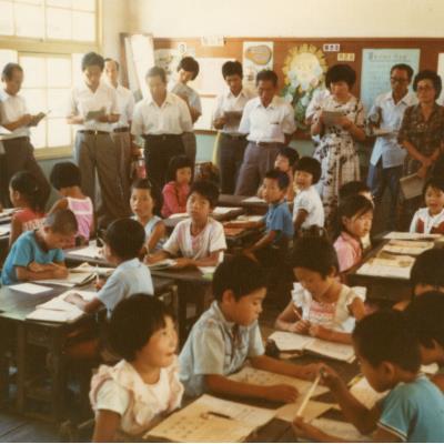 1980년 8월 8일  2학년 1반에서 수업 공개 광경