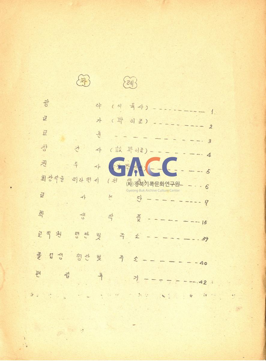 1976년 안신새마을 청소년학교 교지 '사성' 창간호 작은그림