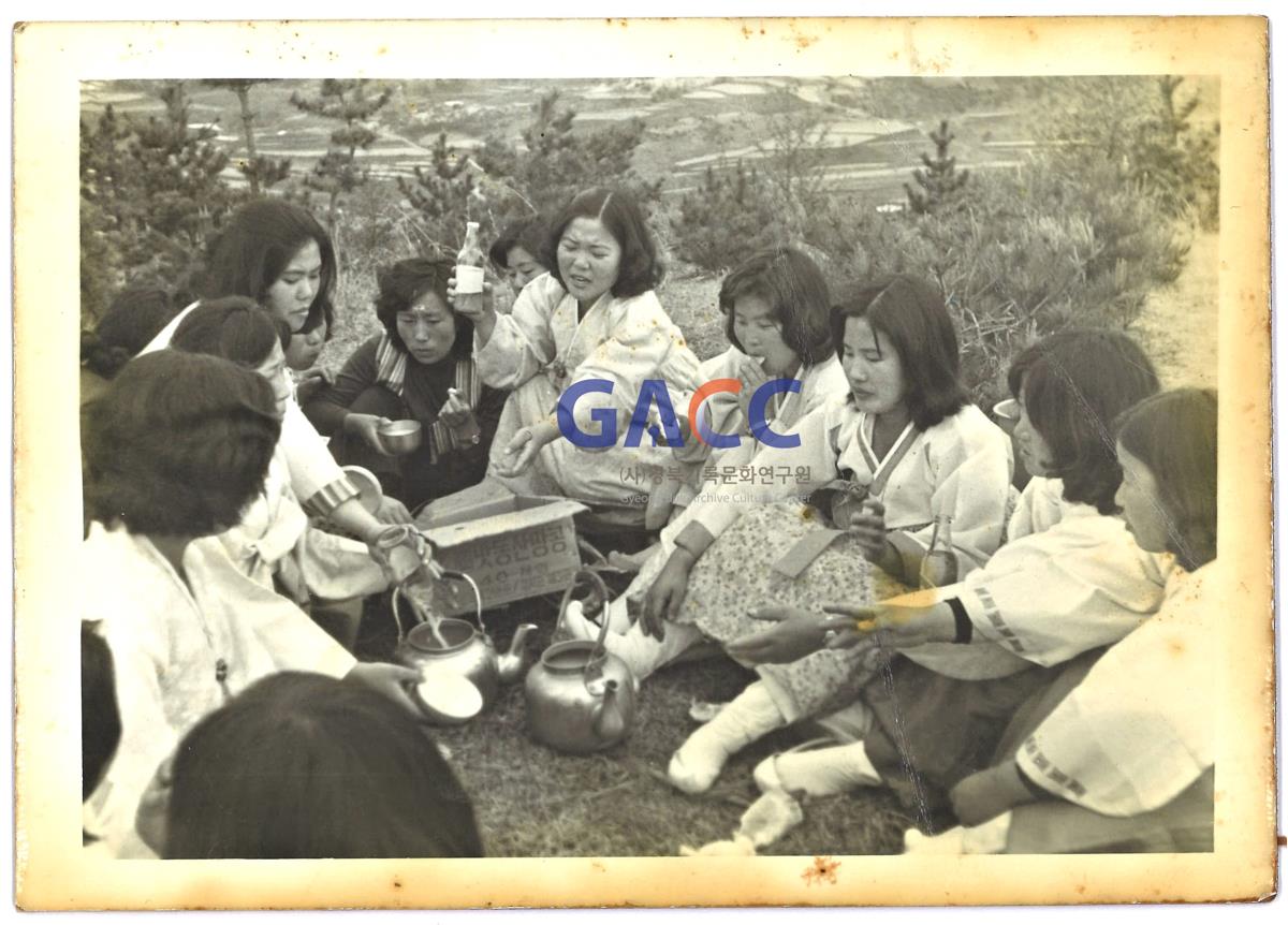 1975년 봉양면 처녀들의 화전놀이(꽃놀이) 작은그림